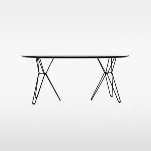 Massproductions, Massproductions Tio Dining Table with Top Oval 175x70, 