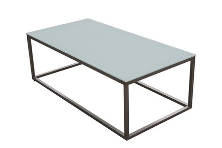 Marposa, Marposa Couchtisch Obelisk mit Glasplatte Würfel Edelstahl, 