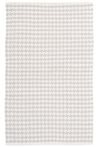 Dash and Albert, Dash and Albert Checks Pearl Grey Woven Cotton Rug, 