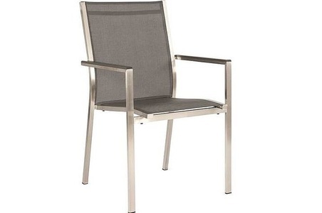 Stern, Stern Stapelsessel Cardiff Edelstahl mit Bezug Textilen Silbergrau, 