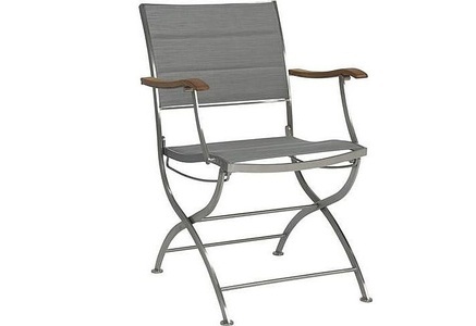 Stern, Stern Klappsessel Deluxe Edelstahl mit Bezug Textilen Silber Gepolstert, 