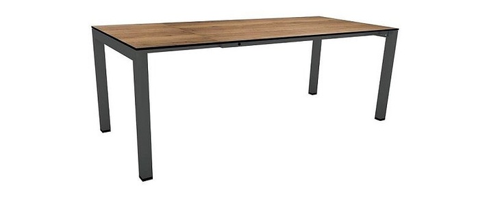 Stern, Stern Ausziehtisch 160/210x90cm Select Alum. Anthrazit mit Tischplatte Silverstar Touch Tundra Toffee, 