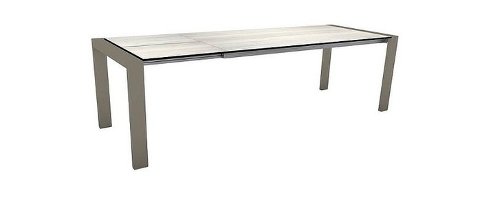 Stern, Stern Ausziehtisch 200/260x90 cm Select Alum. Taupe/Tischplatte Silverstar Touch Tundra Kalk, 
