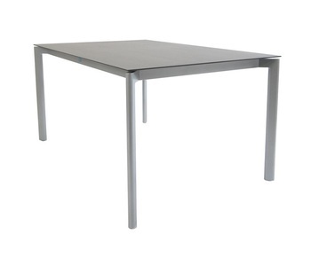 Fischer Möbel, Fischer Möbel Rio Tisch mit Eingerückter Zarge Gestell Pulverbeschichtet Metallic-Silber, 