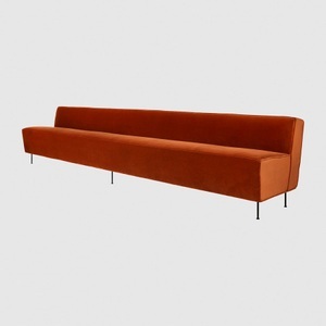 GUBI, Gubi Modern Line Sofa - Dining Height - (H 70 x W 350 x D 71 cm), 