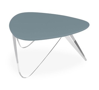 Joval, Joval Couchtisch Plektron Lack Nebelblau Edelstahl, 