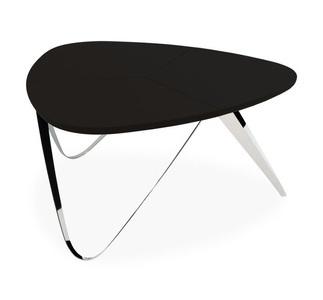 Joval, Joval Couchtisch Plektron Lack Tiefschwarz Edelstahl, 