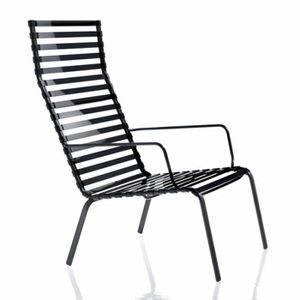 Magis, Magis Striped Poltroncina Armlehnstuhl, niedrige Ausführung mit hoher Rückenlehne, 