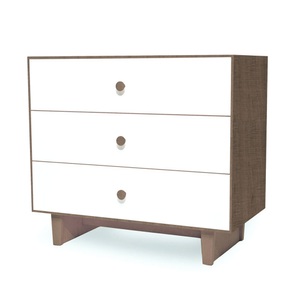 Oeuf, Oeuf Kommode Merlin 3 Schubkästen weiß/wallnuss Füsse Rhea, 