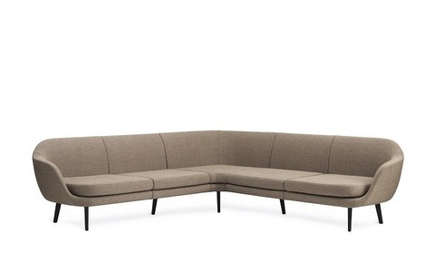 Normann Copenhagen, Normann Copenhagen Sum modulares Sofa 4-Sitzer Ecke Schwarzes Aluminium Main Line Flax, 