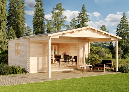 Alpholz, Gartenhaus Modell Nyborg-44 ISO mit Falttür, Gartenhaus Modell Nyborg-44 ISO mit Falttür