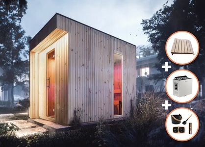 FinnTherm, Sauna-Komplettset Saunahaus Siena, Comfort Set Saunahaus Siena