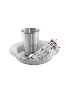 Robens, ROBENS Campinggeschirr Sierra Steel Meal Set silber, ROBENS Campinggeschirr Sierra Steel Meal Set silber