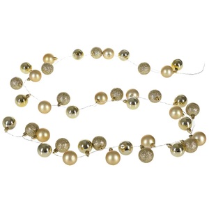 Casaria, Lichterkette Weihnachten LED Gold 2m Kugeln, 