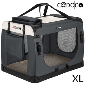 CADOCA, Hundetransportbox Anthrazit XL 82x59x59cm, Hundebox Anthrazit XL 82x58x58cm