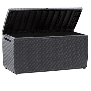 Deuba®, Deuba Auflagenbox Capri Anthrazit 123x53x58cm mit Rollen, KETER® Auflagenbox Capri Anthrazit 310L mit Rollen