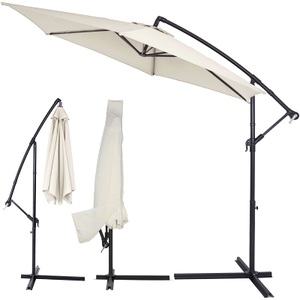 Kingsleeve, Ampelschirm Creme Alu Ø300cm UV-Schutz 40+ + Abdeckung, 