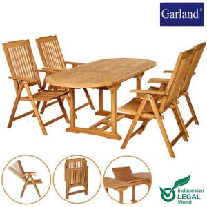 Garland, Garten-Sitzgruppe Bari 5-tlg. Teakholz, 