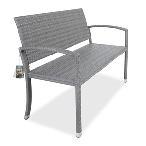 Casaria, Casaria Polyrattan Gartenbank Grau 122x52x86cm