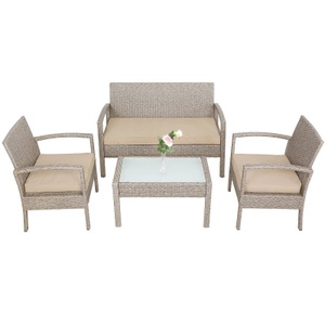 Casaria, Casaria Polyrattan Lounge Sitzgruppe 7-tlg. Creme, 