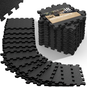 Monzana ®, Bodenschutz-/Puzzlematte 18er-Set Schwarz 177x88x1cm, Bodenschutz-/Puzzlematten 18er-Set Schwarz 175x88x1cm