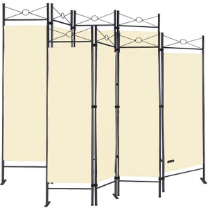 Deuba®, Deuba 2x Paravent Raumteiler creme/weiß, Paravent Lucca 2er-Set Creme 180x163cm