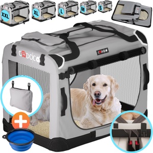 CADOCA, CADOCA Hundetransportbox Cadoca faltbar - Größe L, Hundebox Grau L 70x52x50cm