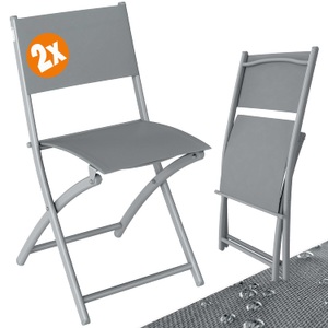 Casaria, Gartenstuhl 4er-Set Grau, 
