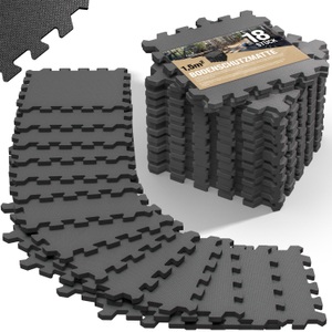 Monzana ®, Bodenschutz-/Puzzlematte 18er-Set Grau 177x88x1cm, Bodenschutz-/Puzzlematten 18er-Set Grau 175x88x1cm