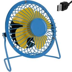 Deuba®, Deuba USB Ventilator aus Metall - blau/gelb - Ø 13,5cm, 