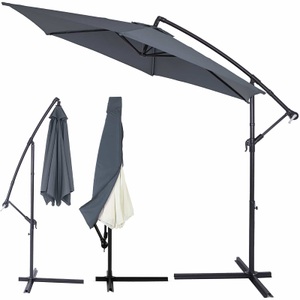 Kingsleeve, Ampelschirm Anthrazit Alu Ø300cm UV-Schutz 40+ + Abdeckung, 