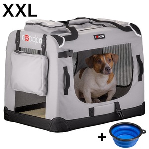 CADOCA, CADOCA Hundetransportbox Cadoca faltbar - Größe XXL, Hundebox Grau XXL 90x61x65cm