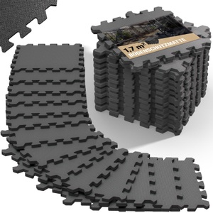 Monzana ®, Bodenschutz-/Puzzlematte 18er-Set Grau 177x88x1cm, Bodenschutz-/Puzzlematten 18er-Set Grau 175x88x1cm