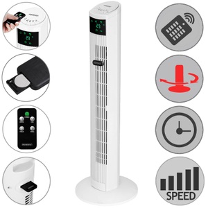Monzana ®, monzana® Turmventilator Weiß 96cm inkl. Fernbedienung, 