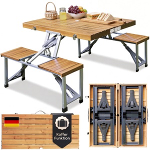 Deuba®, Deuba® Campingtisch Holz Alu für 4 Personen klappbar