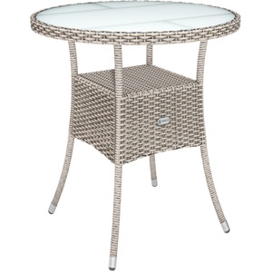 Casaria, Casaria Polyrattan Tisch Creme Ø60cm