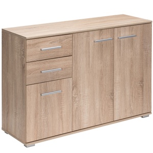 Casaria, Casaria Sideboard Kommode eiche mit 3 Türen und 2 Schubladen