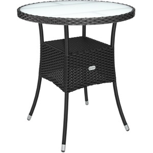 Casaria, Casaria Polyrattan-Tisch Schwarz rund Ø60cm