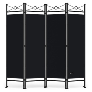 Deuba®, Deuba Paravent Schwarz 180x163cm, Paravent Lucca Schwarz 180x163cm
