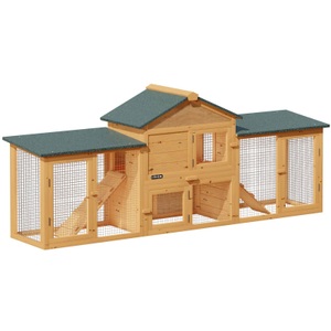 CADOCA, Hasenstall Kaninchenstall mit 2 Etagen 204 x 45 x 84 cm, Hasenstall Kaninchenstall 2 Etagen 204x45x84cm
