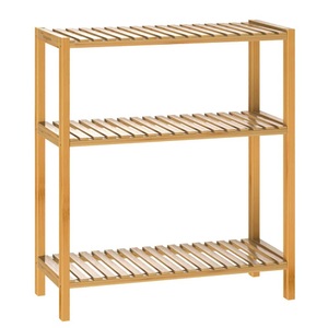 Casaria, Casaria Standregal Badregal Bambus mit 3 Ablagen 66x58x26cm, Standregal Badregal Bambus 66x58x26cm