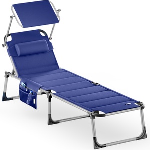 Casaria, Sonnenliege Bari Blau 210x60x81cm, Gartenliege Bari Blau 210x60x81cm