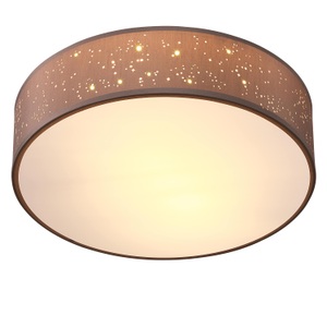 Monzana ®, Deckenlampe Taupe Stoff Ø30cm Sternenhimmel, Deckenlampe Taupe Stoff Ø30cm Sternenhimmel