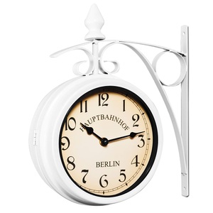 Deuba®, Deuba Retrolook Bahnhofsuhr weiß, Retrolook Bahnhofsuhr Weiß zweiseitig