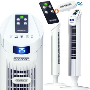Monzana ®, Monzana ® Turmventilator Weiß 84cm inkl. Fernbedienung, Turmventilator Weiß 84cm inkl Fernbedienung