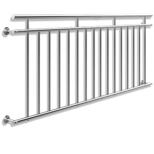 Monzana ®, monzana® Französisches Balkongeländer Edelstahl 90x225cm, Französisches Balkongeländer Edelstahl 90x225cm