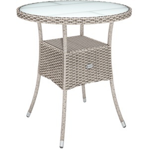 Casaria, Casaria Polyrattan Tisch Creme Ø60cm