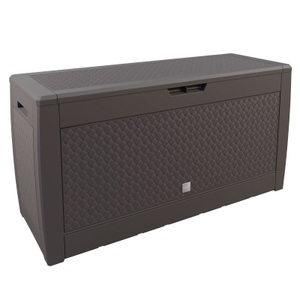 Deuba®, Deuba Auflagenbox Matuba Braun 119x48x60cm, Auflagenbox Matuba Braun 310L Rollen