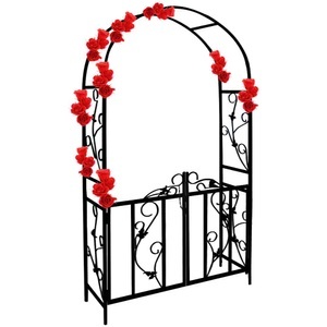 Deuba®, Deuba Rosenbogen Schwarz Metall 115x37x225cm, Rosenbogen Schwarz Metall 225x115x37cm