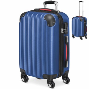 Deuba®, Deuba Koffer Hartschale Baseline Blau M aus ABS 34l 33,5x20x50cm, Hartschalenkoffer Rollen 360º Handgepäck Blau ABS